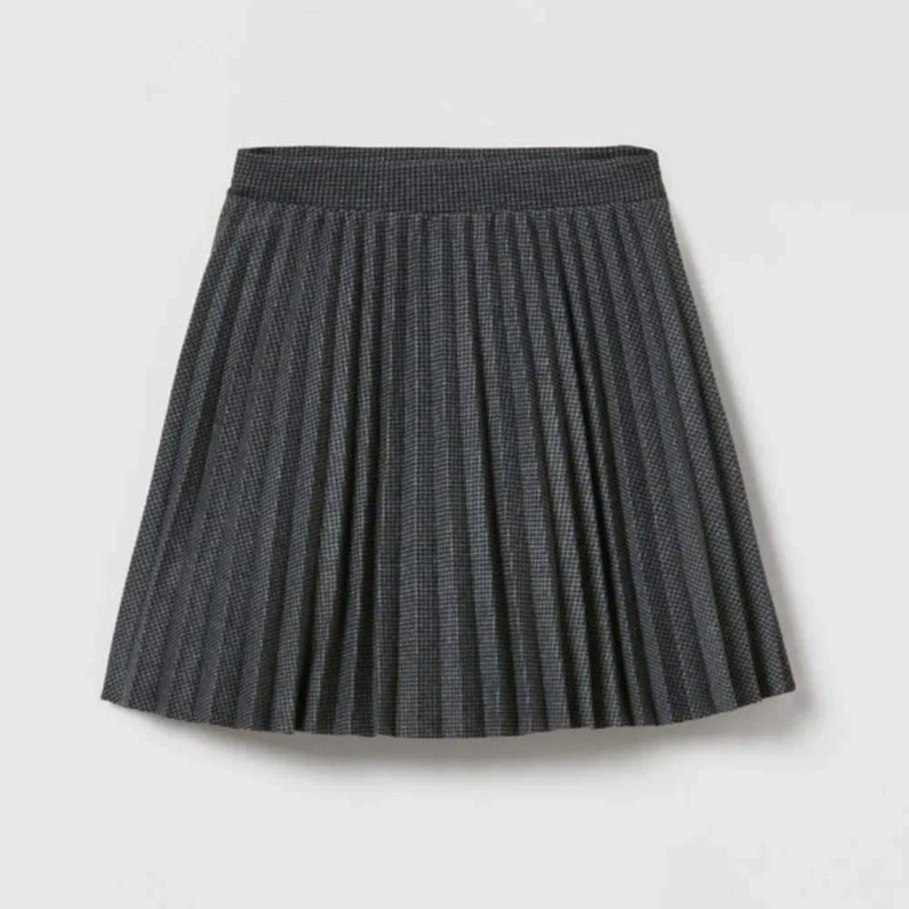 Zara Houndstooth Box Pleated Skirt